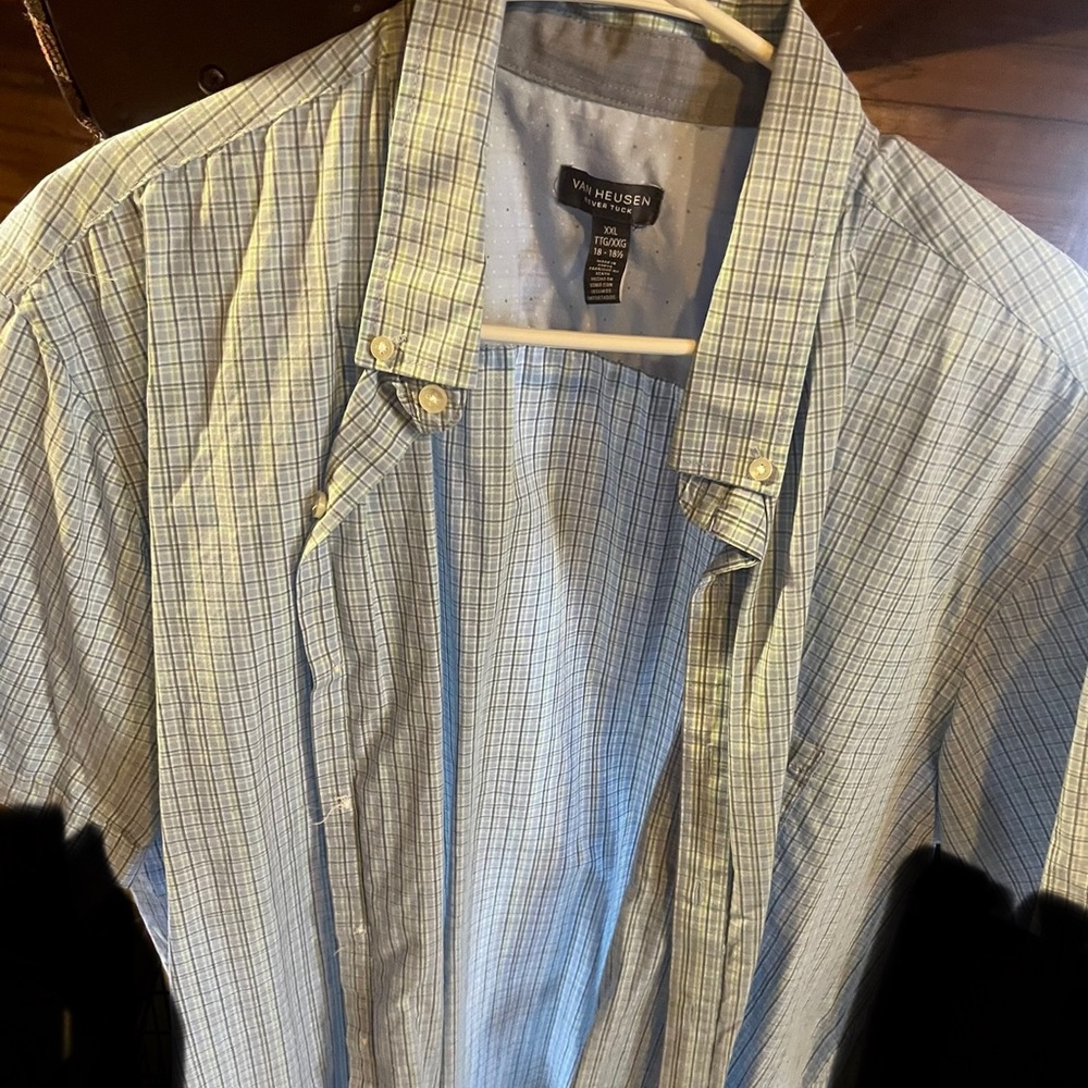 Van Heusen Men's Green Checkered Shirt